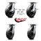 Service Caster 8 Inch Polyolefin Caster Set with Ball Bearing 4 Swivel Lock and 2 Brake SCC SCC-35S820-POB-SLB-BSL-2-BSL-2 - alternate 1